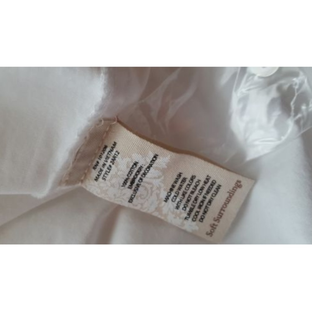 NWOT SOFT SURROUNDINGS Alexandria Embroidered Button Down White Shirt PS - Picture 6 of 8